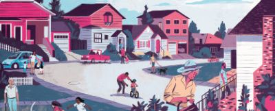 Illustration of neighborhood and active residents